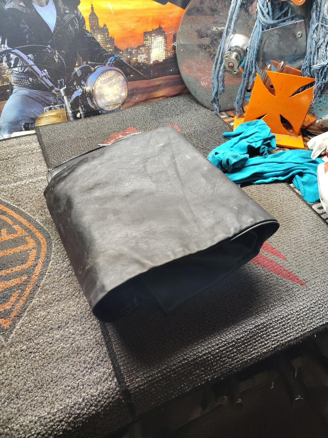 USA Old Skool Universal Rider Men's Leather Motorcycle Chaps Xl