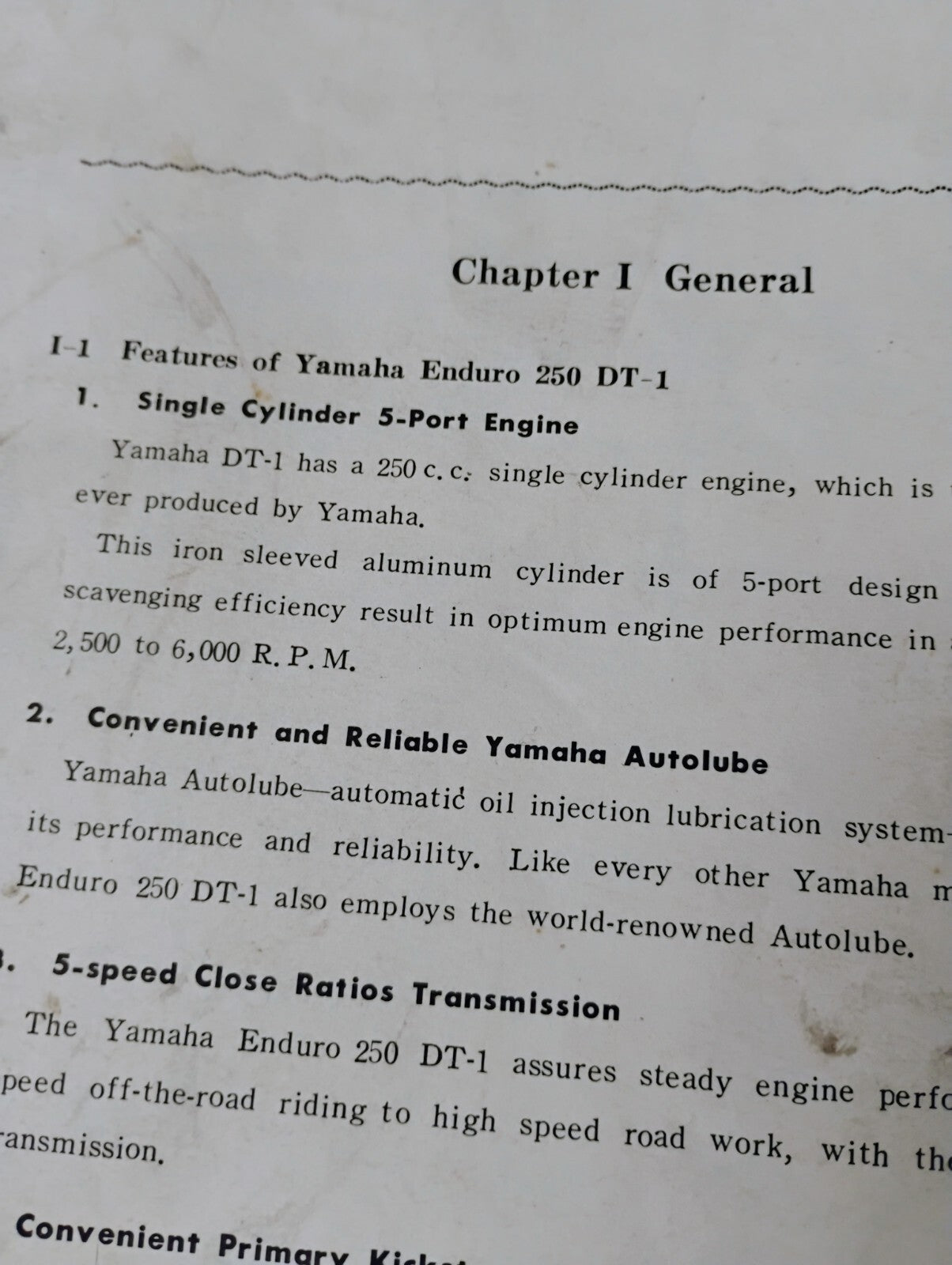 Yamaha Dt 250 Dt1 250 Manual Oem Dt1 Owners Manual Rare Gyt Comp Dt1b