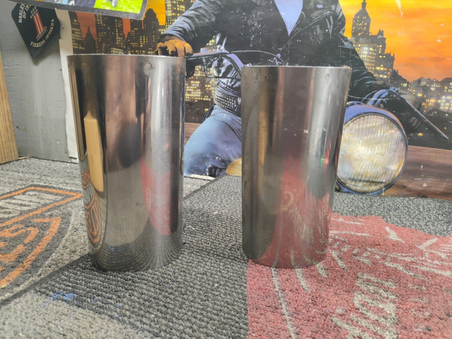 HARLEY FRONT FORK COVER SET CHROME FL FLST FLT FLSS FLSTC FLSTF FLSTFB 6"5/8"