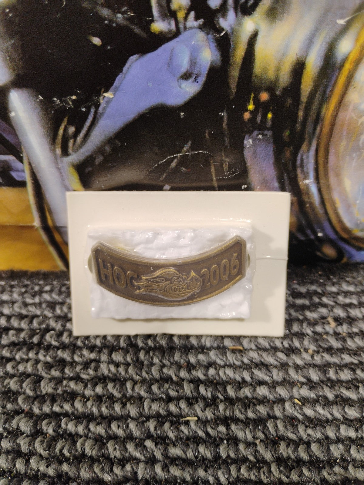 Harley Davidson Owners Group HOG 2006 Rocker Pin Lapel Brass Color Motorcycle