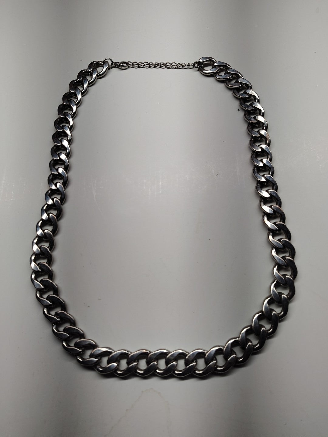 Mens Biker Necklace Silver Metal Classic Chain L Links Motorcycle Fashion Heavy