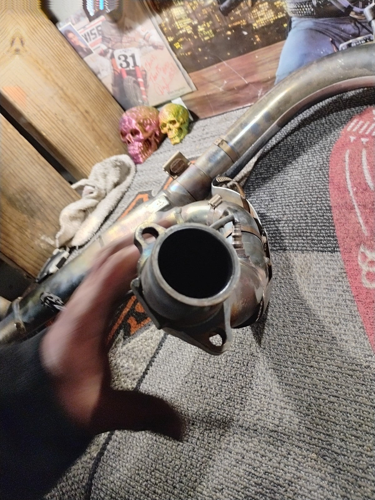 2015 14-18 Indian Chieftain OEM Exhaust Headers Head Pipe W Heat Shields And O2