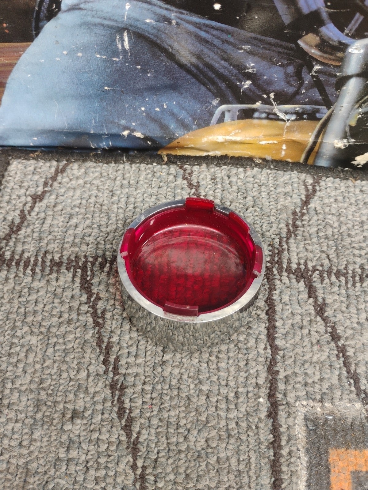 Chrome Turn Signal Bezel Red Lens for Harley Davidson by V-Twin