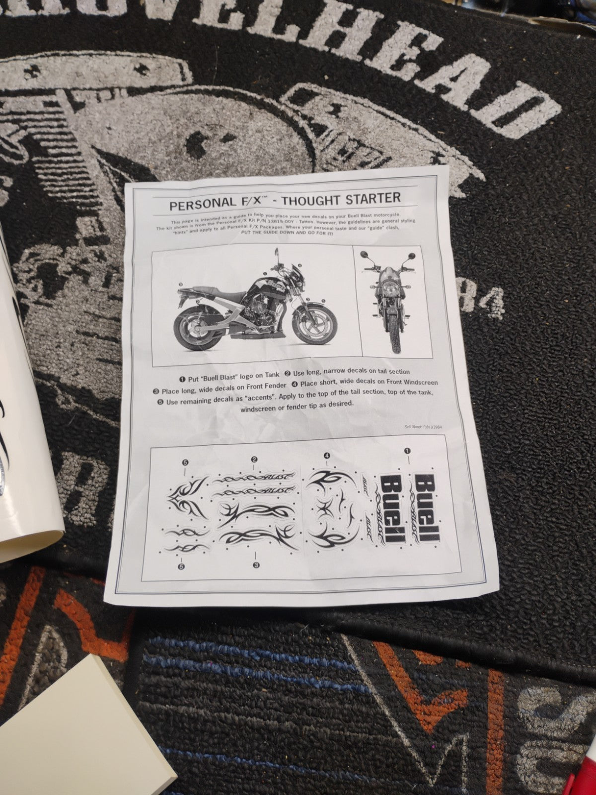 NOS Buell Blast Mesa Personal FX Art Decal Set 1 H-D 13622-00Y