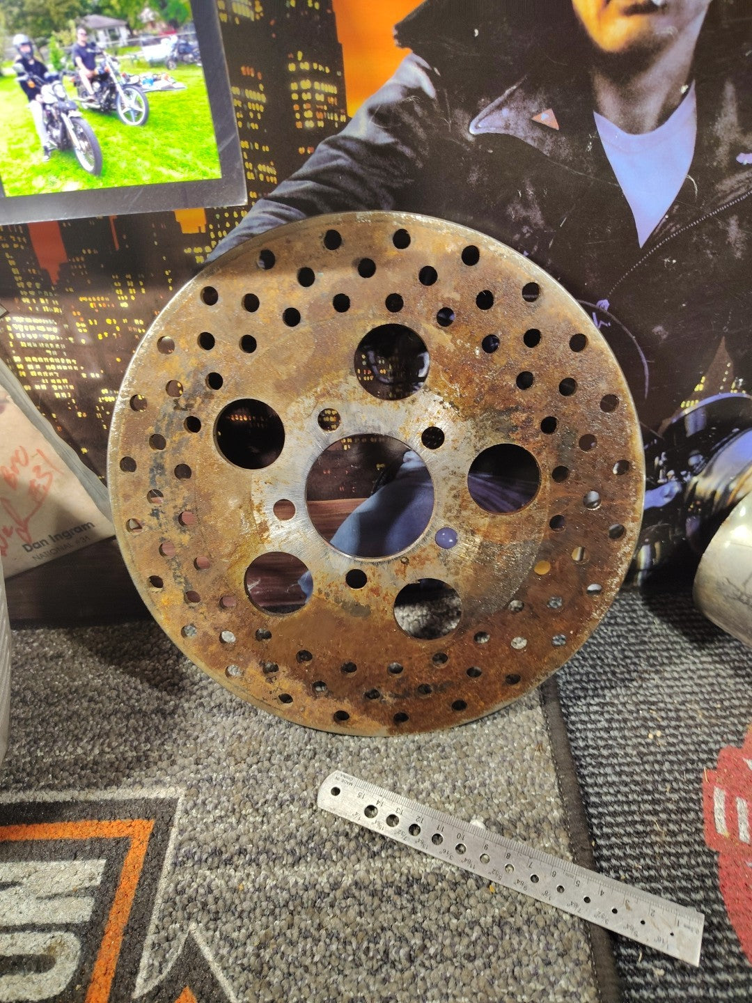10 inch Drilled Front Brake Disc fits Harley Davidson