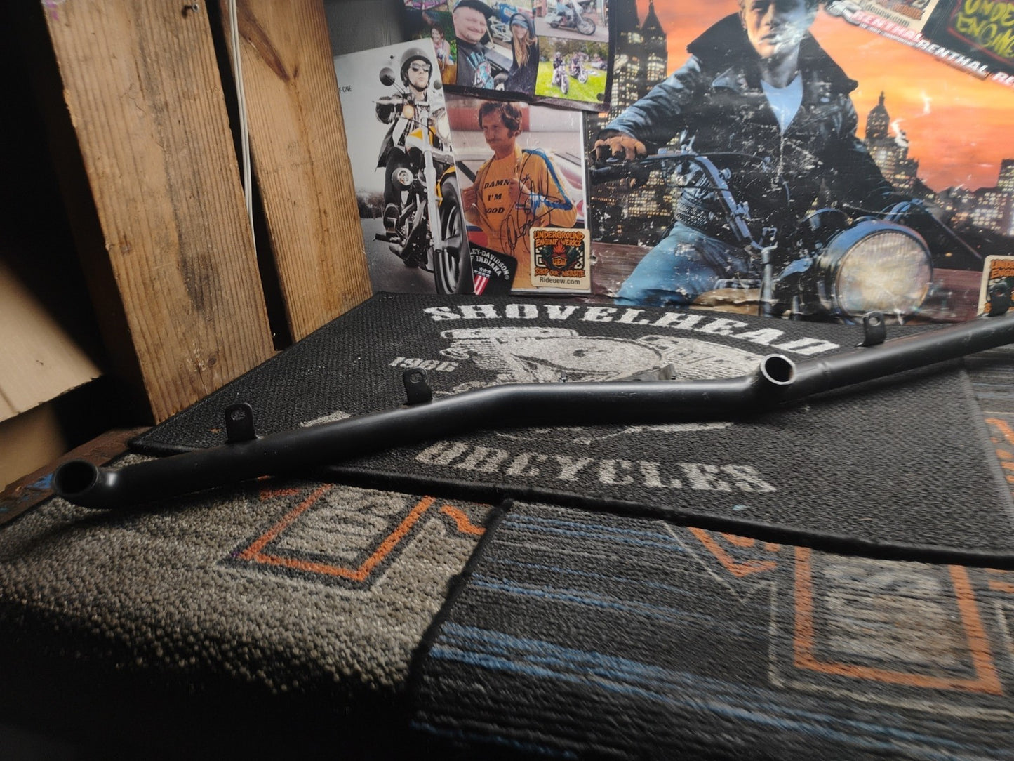 OEM Harley-Davidson Sportster Exhaust Support Bracket Black Steel