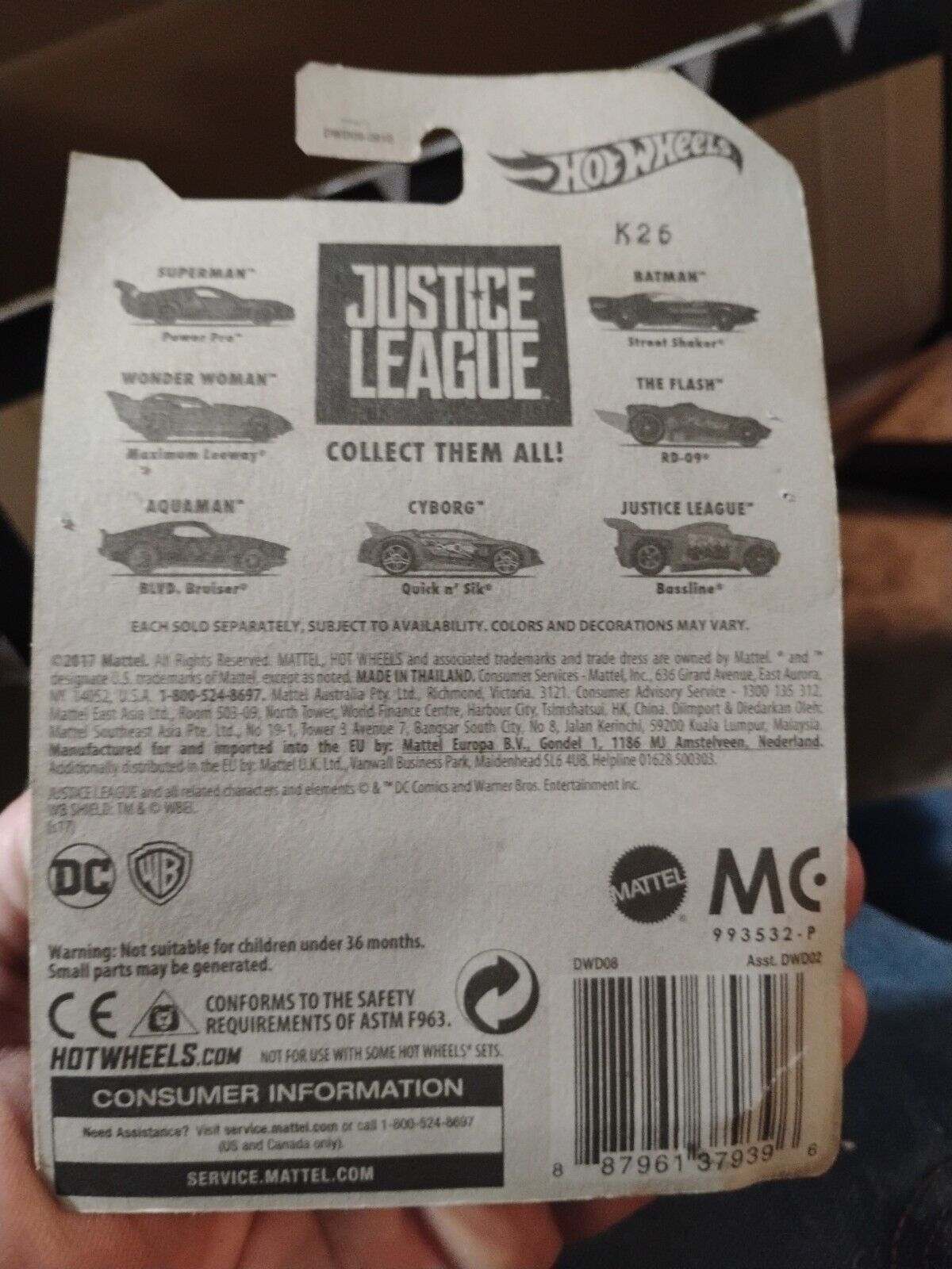 Hot Wheels Dc Justice League Bassline Yellow 7/7
