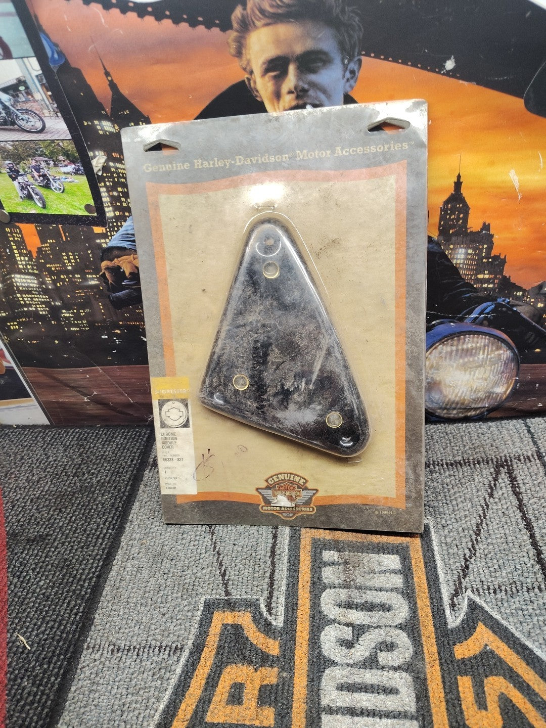 Black Ignition Module Cover 82-03 Harley Sportster 66328-82T OEM NOS