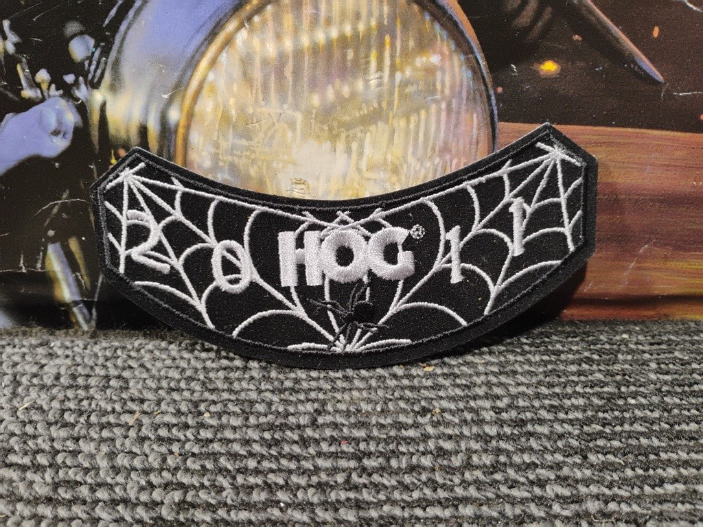 Harley Owners Group 2011 HOG patch embroidered New black spider web