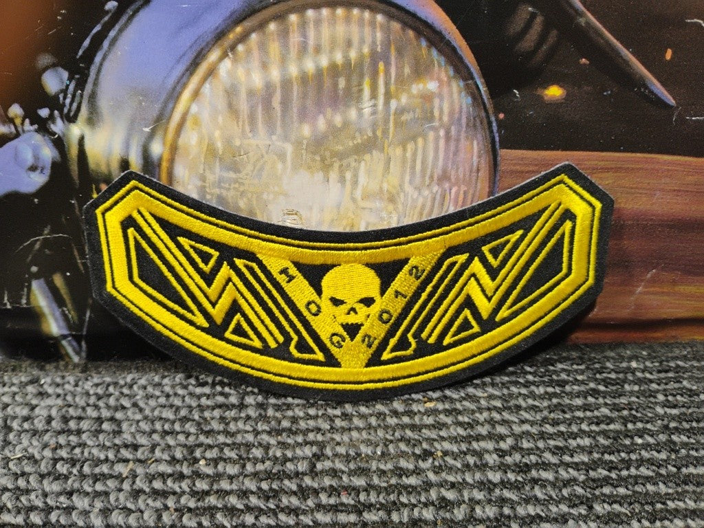 2012 Harley Davidson Motorcycles Patch HOG Skull Gold Black - New never used