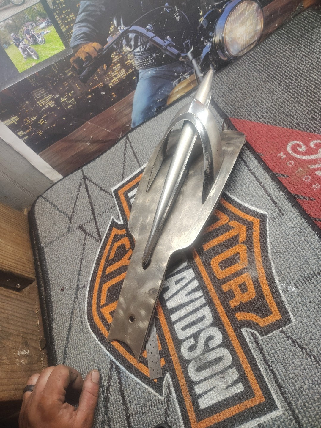 Custom Vintage Davidson Shovelhead Panhead Split Tank Cover Bib Chrome