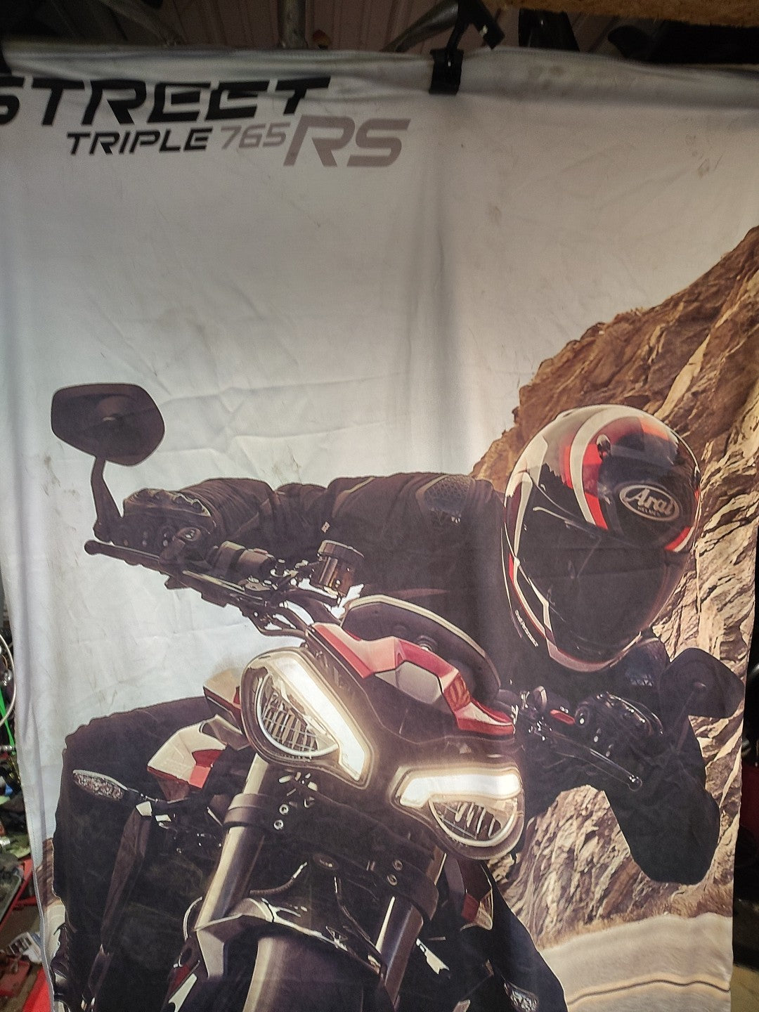 8 Ft Tall Triumph Street Triple 765 RS Flag Banner Advertisement