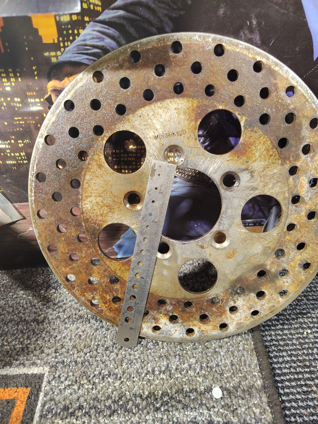 10 inch Drilled Front Brake Disc fits Harley Davidson