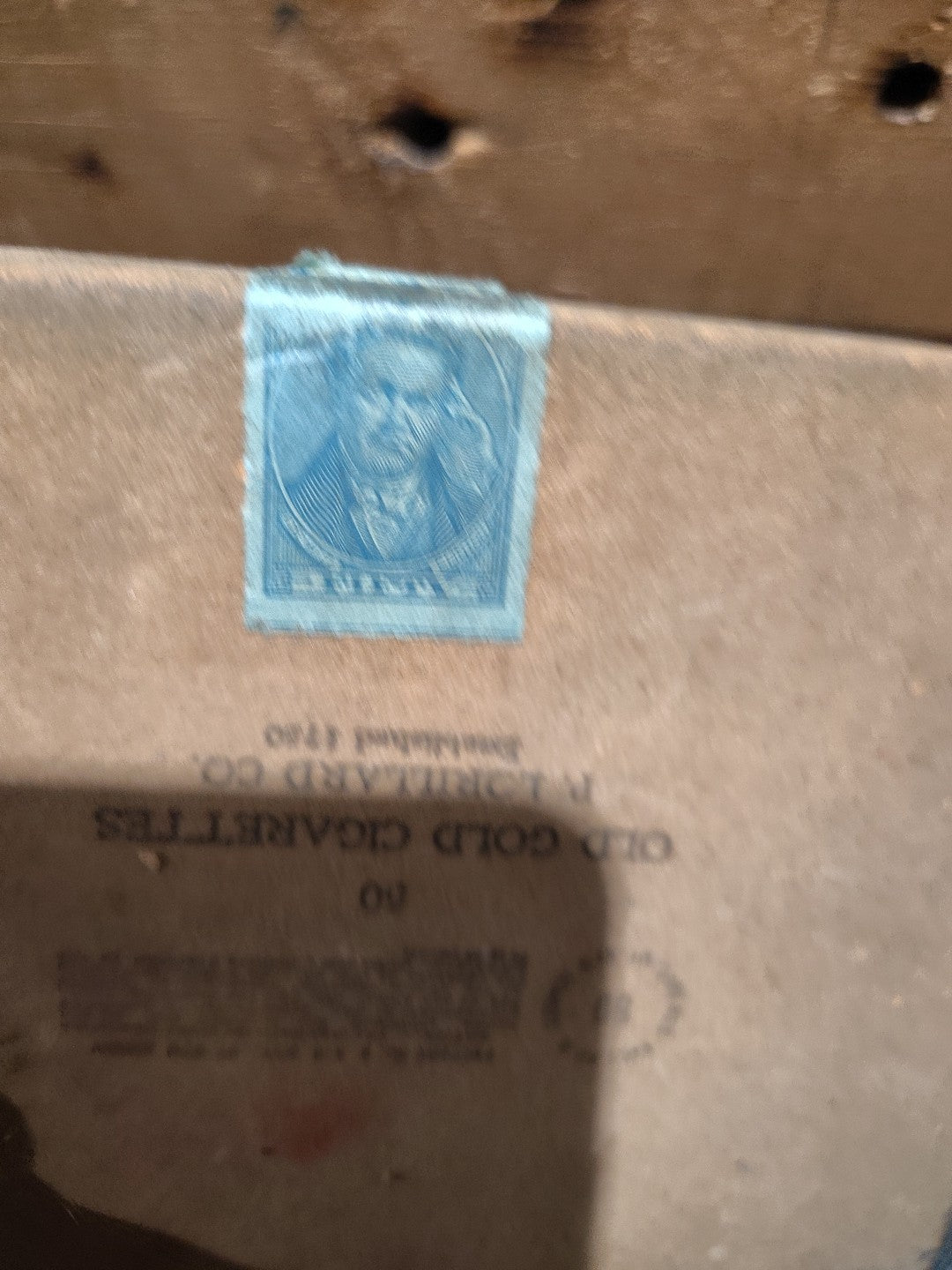 Travelstamps: 1933 US Revenue Series 103 - 50 Class A Cigs Stamp On Old Gold Box