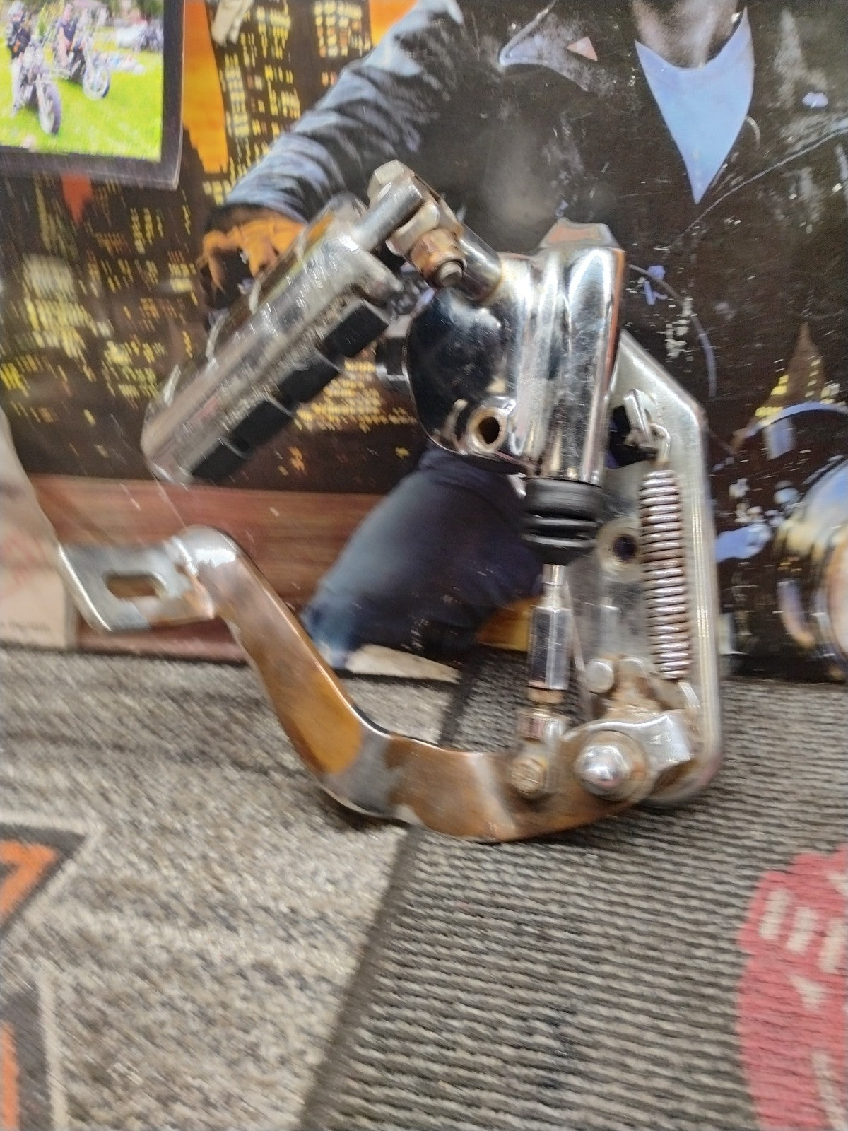 Harley Davidson Chrome Master Cylinder Brake Lever With Foot Pedal