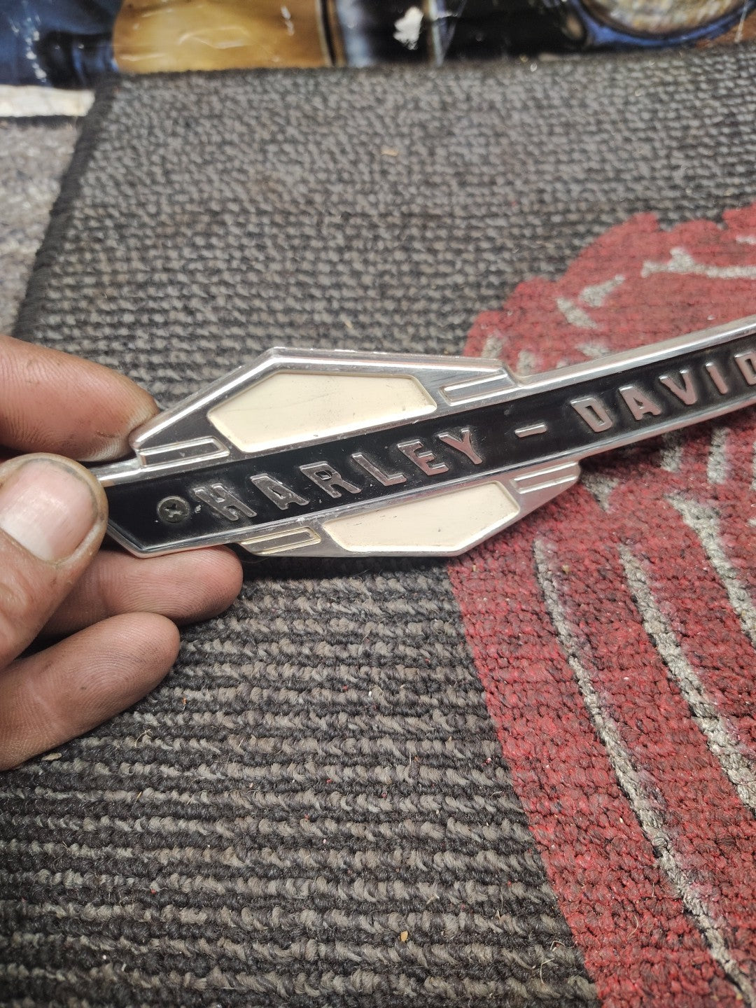 Harley 1963 - 1965 Left Side Only Gas Tank Emblem 61777-63 .. FL & XL