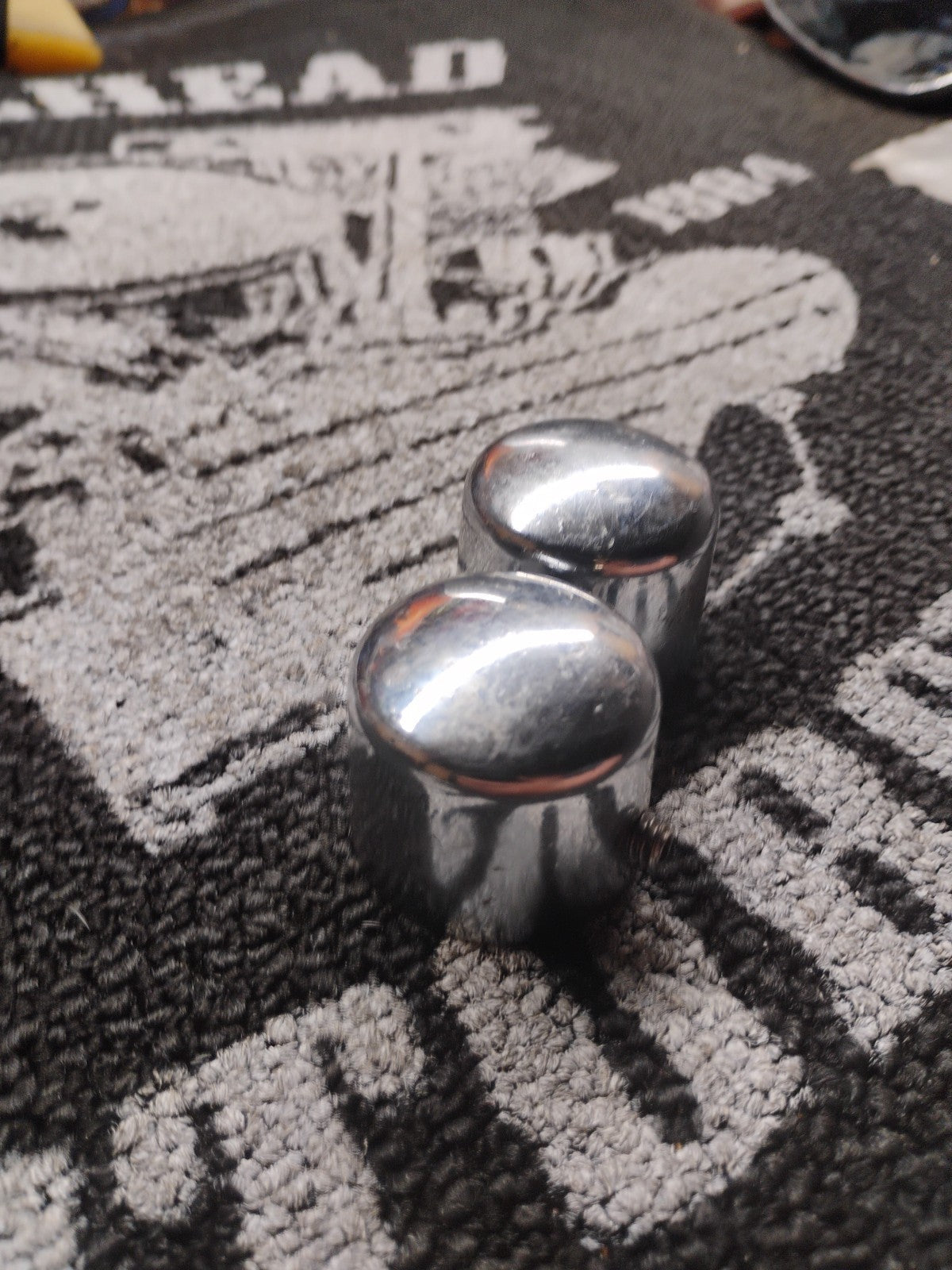 Harley Davidson axle bolt covers chrome caps