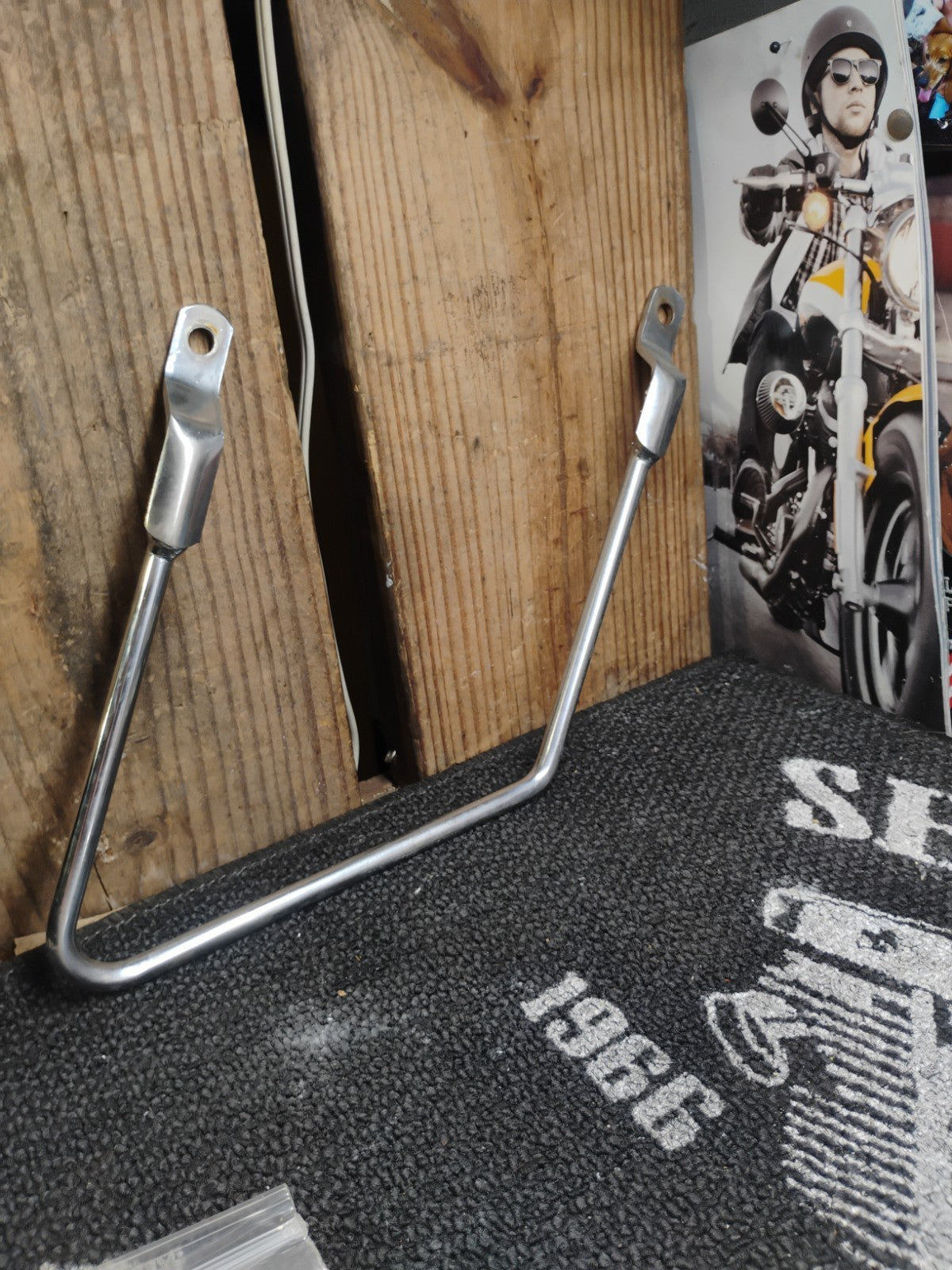 OEM Harley Sportster Chrome Saddlebag Support Brackets Pair 1986-2003 XL