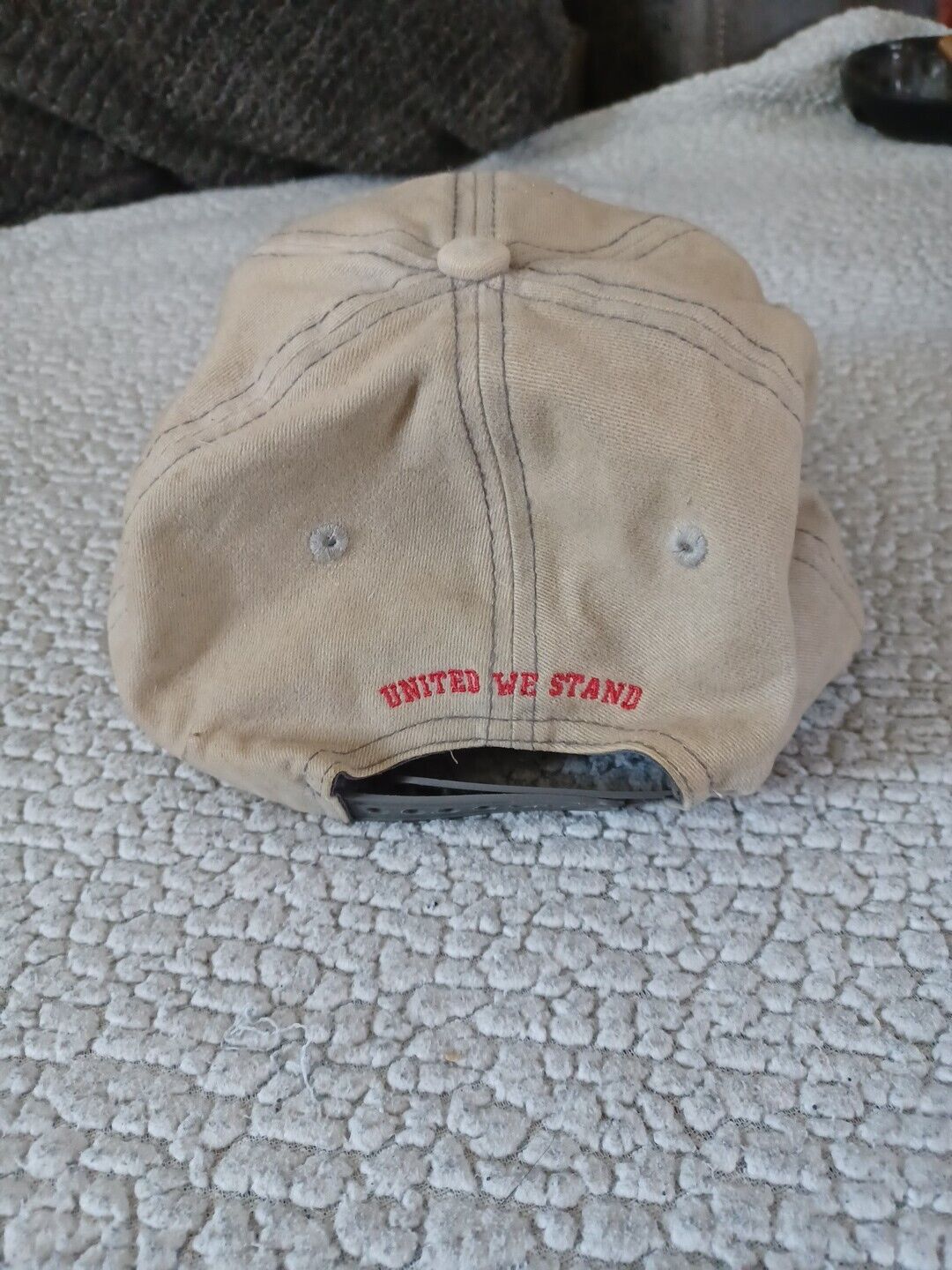 American Flag Baseball Cap Hat Beige Mesh SnapBack Curved Brim Outdoor Cap Patch