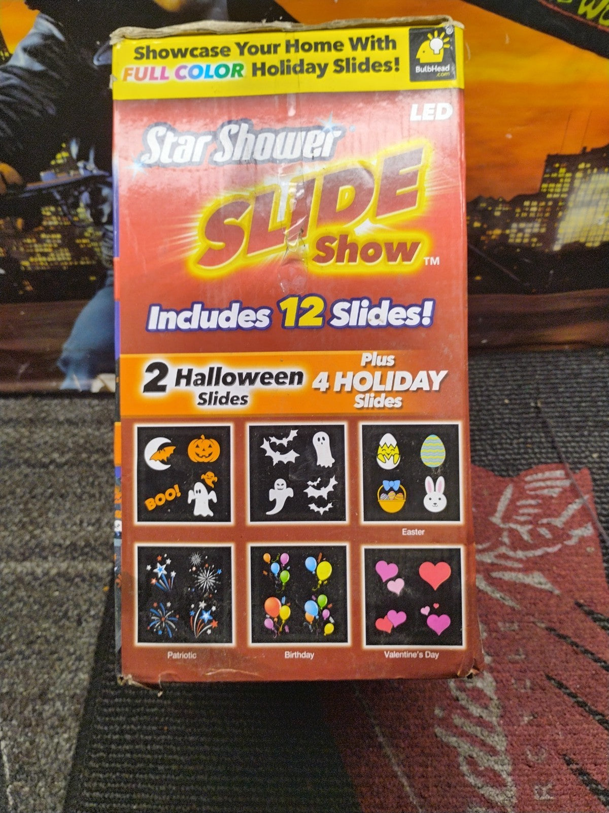 Star Shower Slide Show Halloween & Christmas LED Light Projector 12 Slides