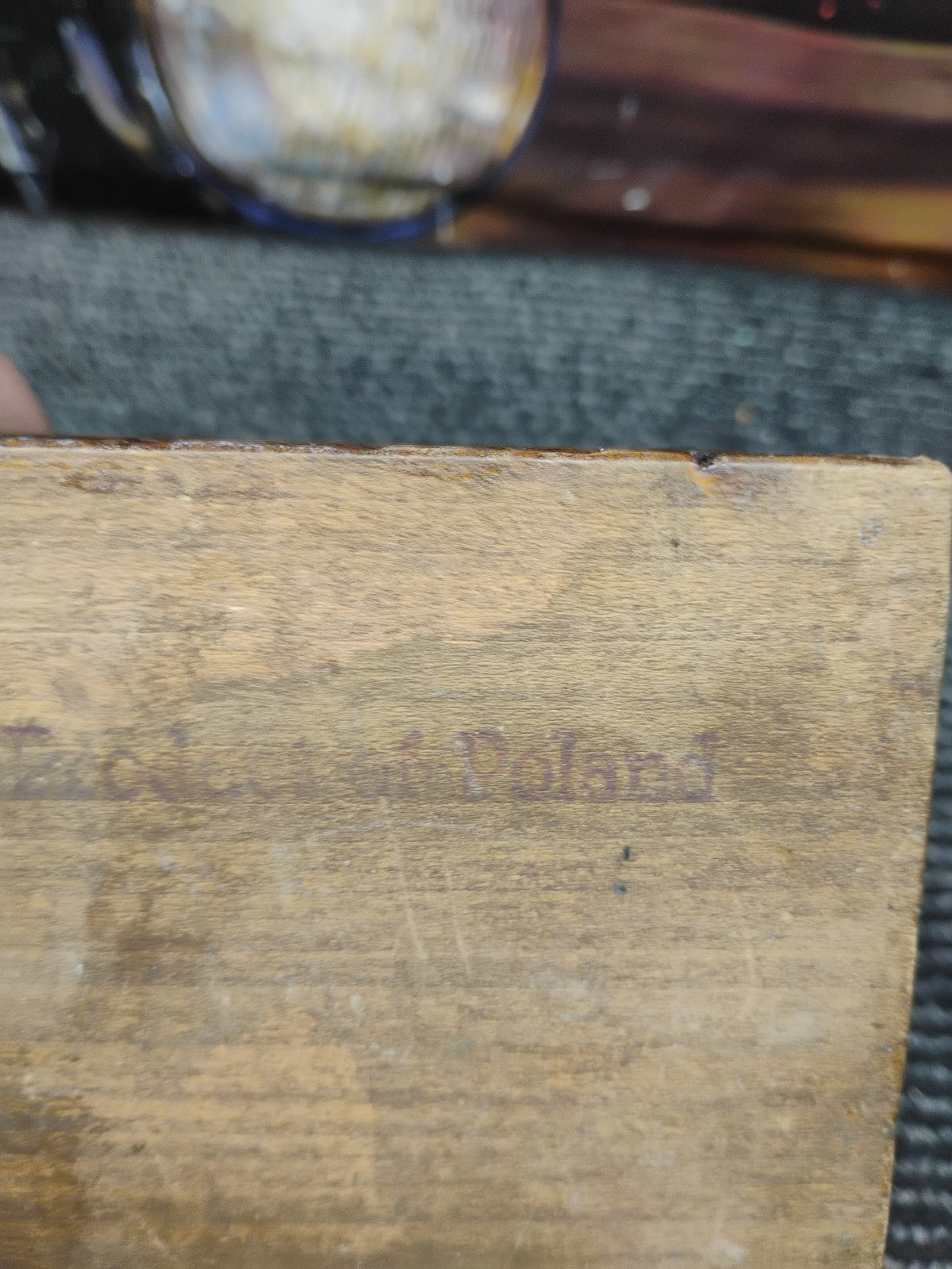 Vintage Polish Pyrography Wood Burned Folk Art Box Hinged Lid- Medallion Pattern