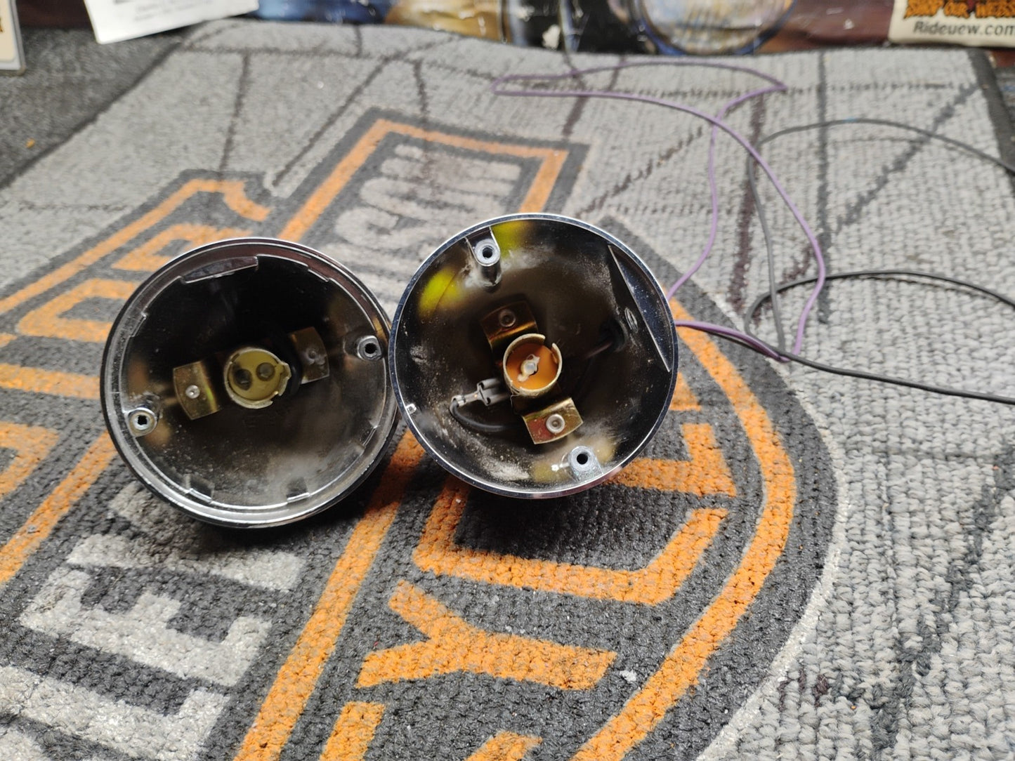 Pair Of Harley Davidson Chrome Light Housing 3"