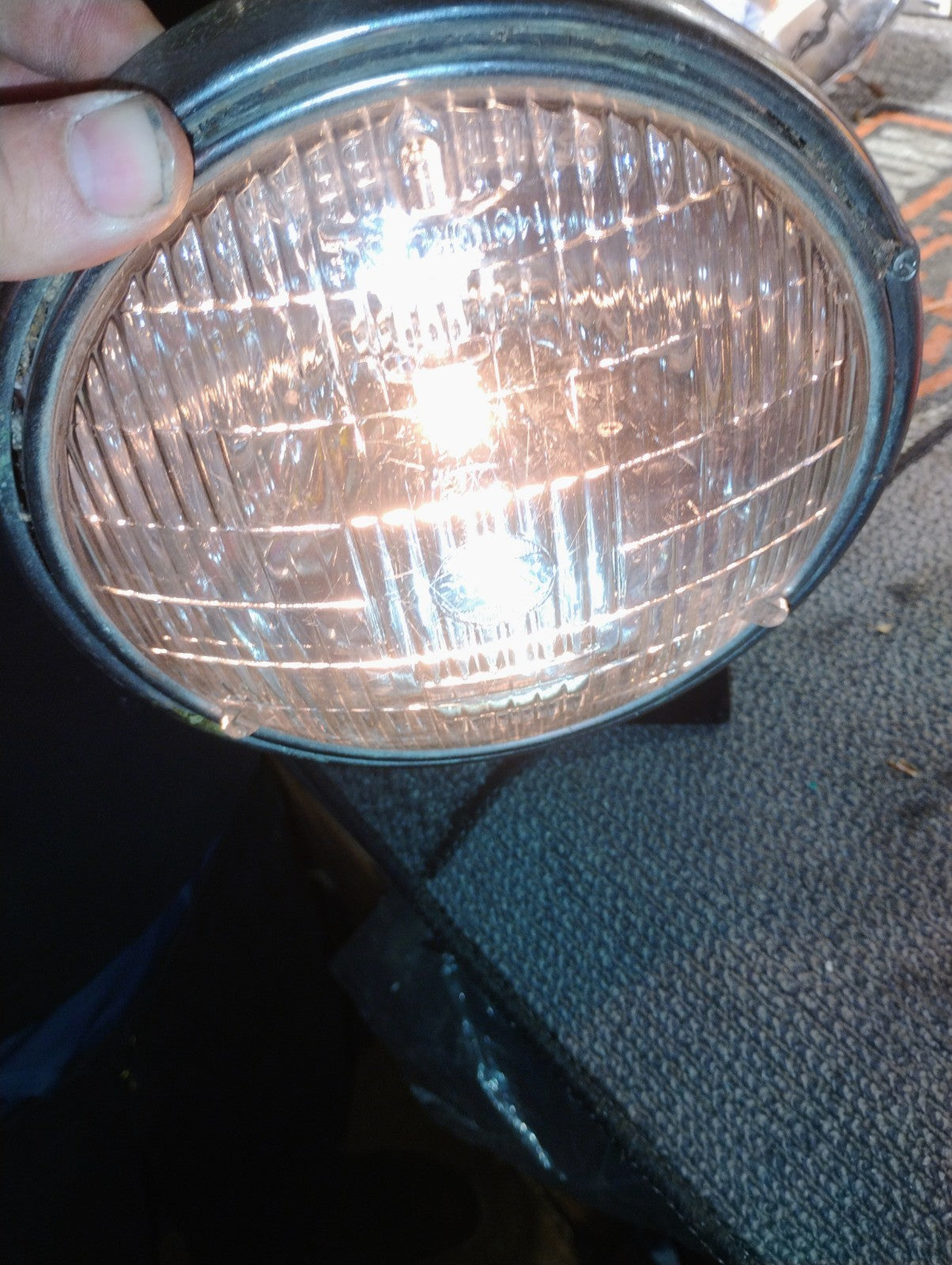 stanley 5008 vintage motorcycle headlamp headlight assemble w/ chrome issues