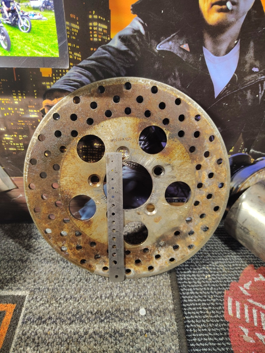 10 inch Drilled Front Brake Disc fits Harley Davidson