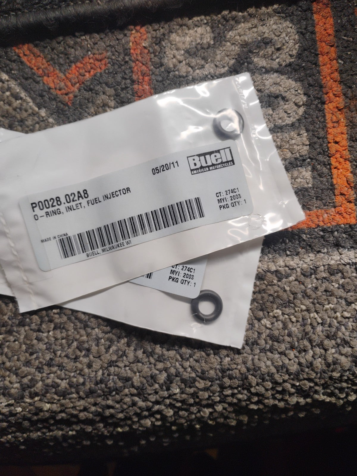 Buell OEM P0028.0288 Fuel Injector O-Ring Seal