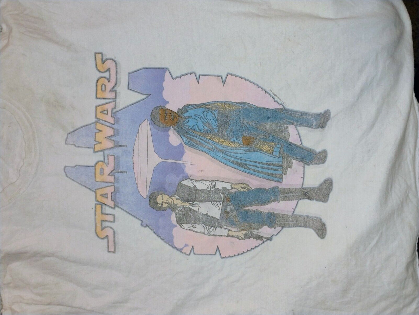 Star Wars Retro Vintage T-Shirt Lando Han Solo Milinium Falcon L.
