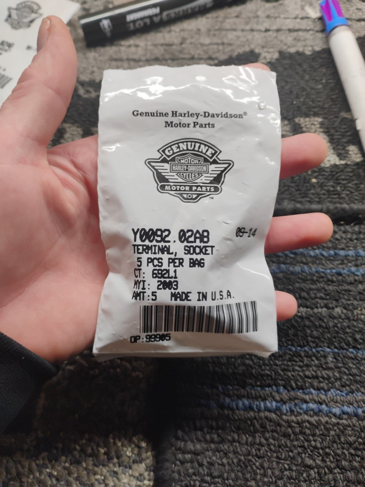 Harley-Davidson OEM Terminal Socket Y0092.02A8 Qty 5 NOS