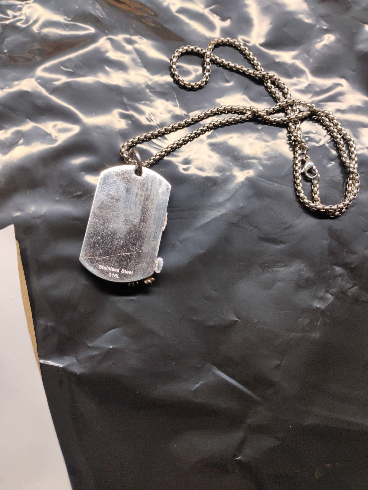 Men Stainless Steel Motorcycle American Legend Dog Tag Pendant Necklace 0346