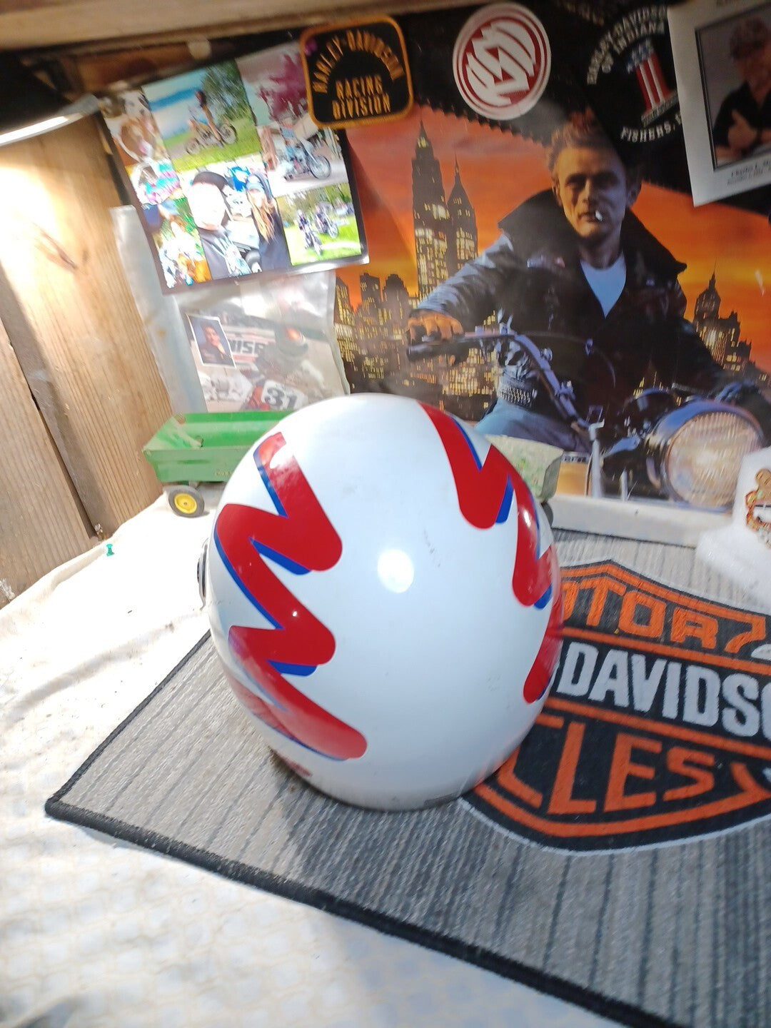 Vintage 1990s VETTER Motorcycle Helmet Red White Blue Box Manual Snell Bell Dot