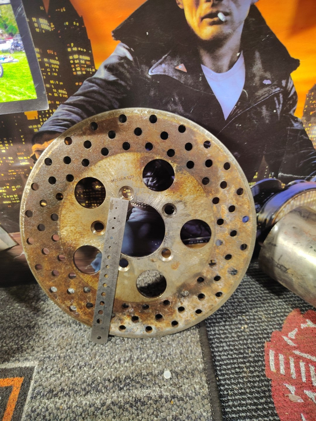 10 inch Drilled Front Brake Disc fits Harley Davidson
