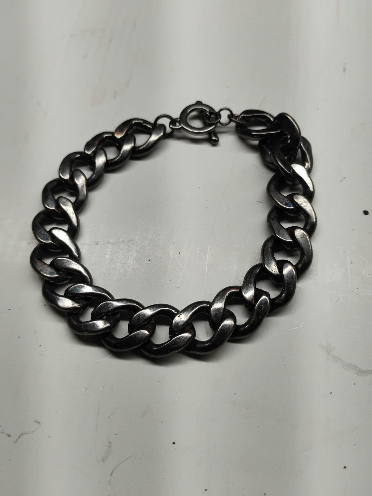Lia Sophia "Palladian" Thick Chain Link Hematite Bracelet