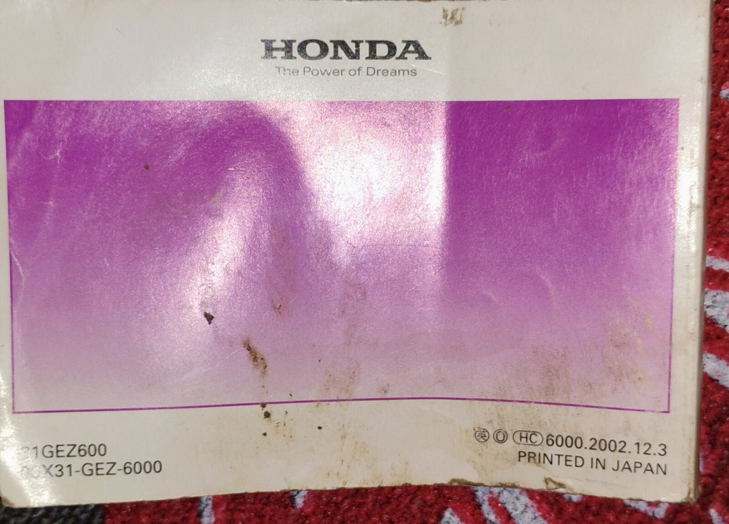 OEM Honda Owener's Manual 2003 NRS50/S Ruckus 00X31-GEZ-6200