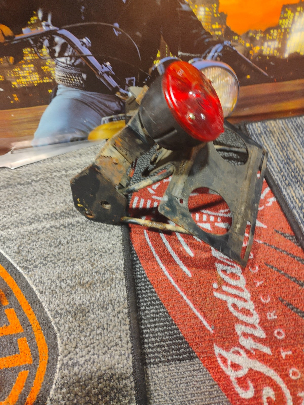 Some Vintage Peterson Motorcycle Tail Lights And Licses Palt Mount