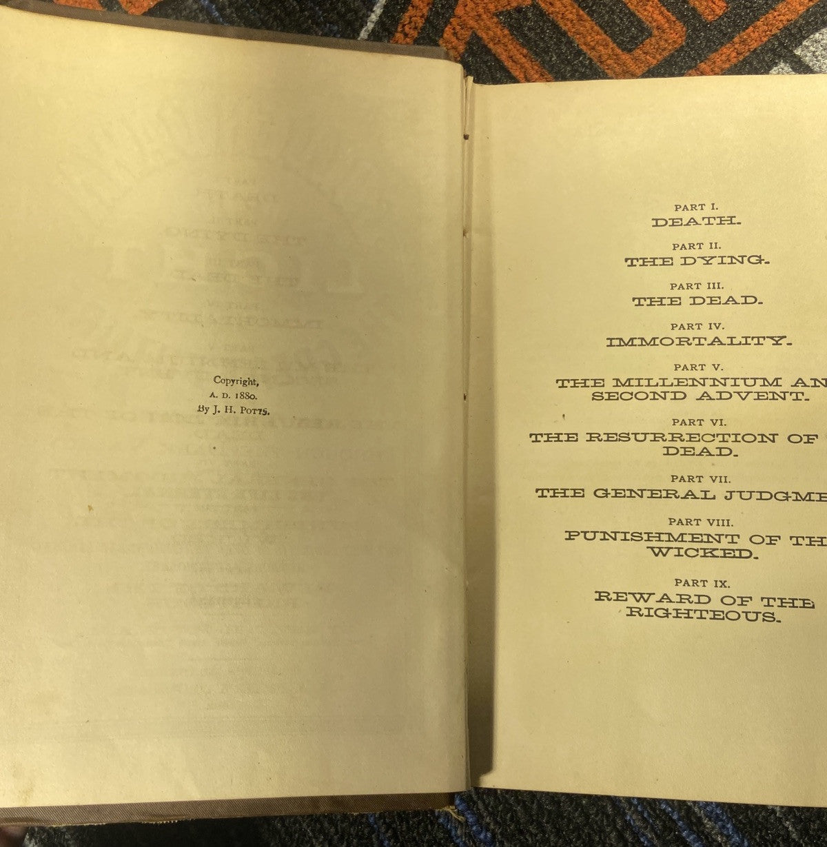 The Golden Dawn Light of The Great Future by Rev JH Potts VG. 1880