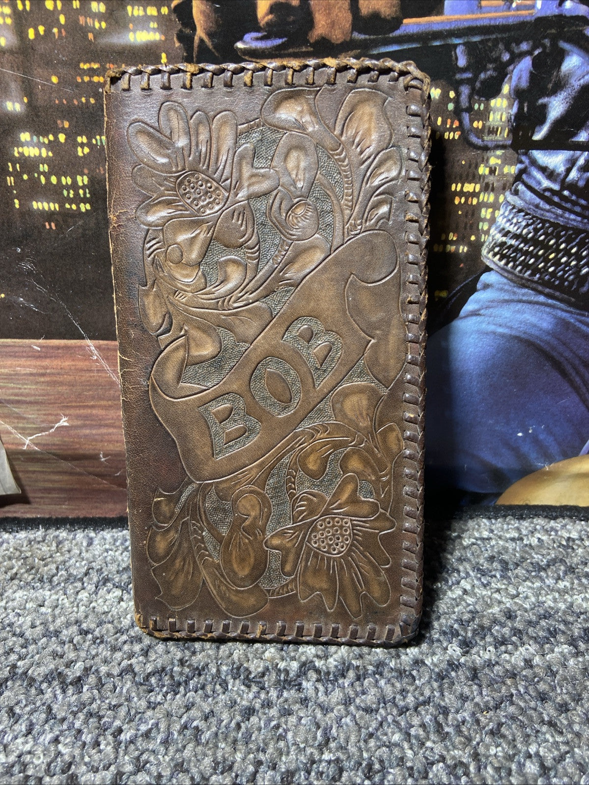 Vintage Custom Personalized Leather Wallet “Bob”