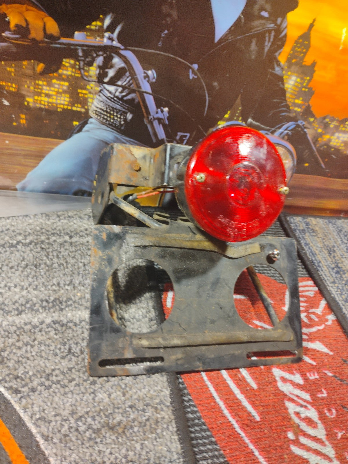 Some Vintage Peterson Motorcycle Tail Lights And Licses Palt Mount