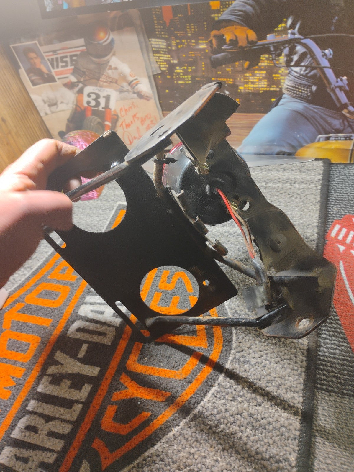 Some Vintage Peterson Motorcycle Tail Lights And Licses Palt Mount