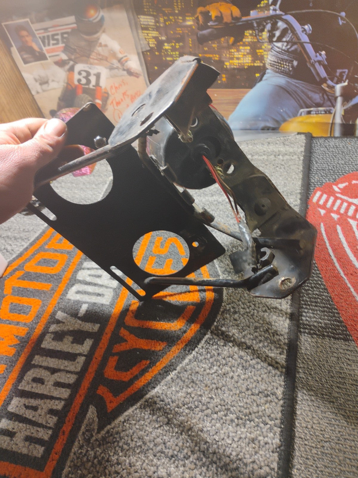 Some Vintage Peterson Motorcycle Tail Lights And Licses Palt Mount