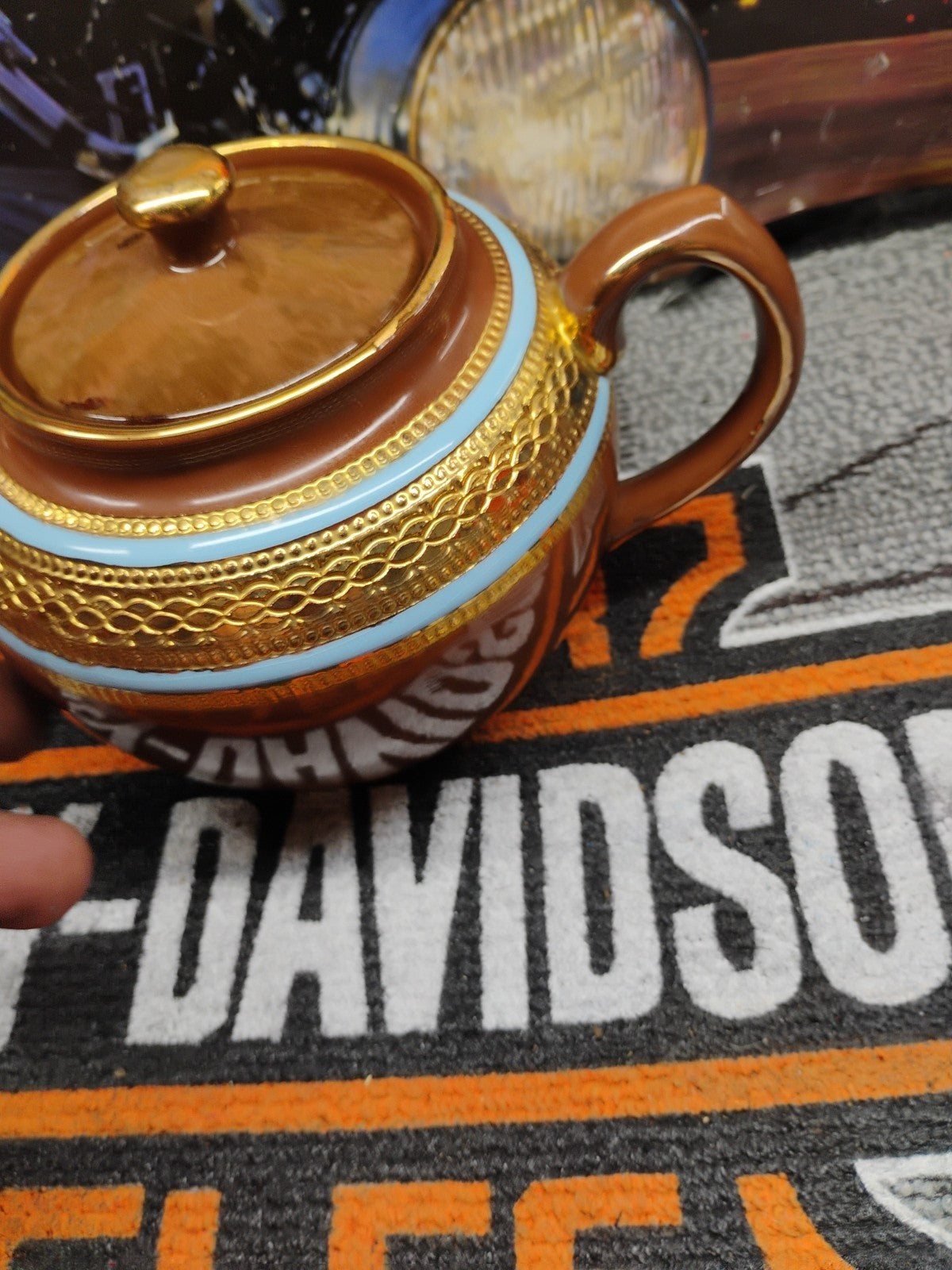 Vintage Sadler Gold & Brown Teapot made in Staffordshire England. No Chips 