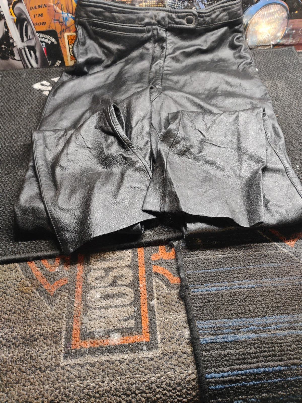 Wilsons Leather Maxima Black Leather Pants Women's Size 6 Motorcycle Biker