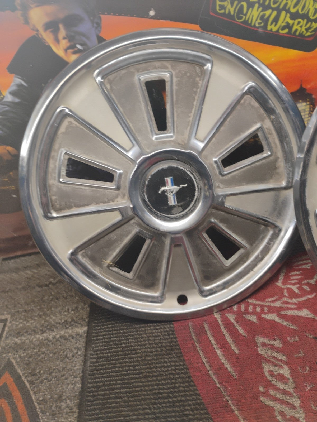 Set (4) OEM 1966 14" Ford Mustang Stainless Wheel Covers Hubcaps & Rat Rod  997