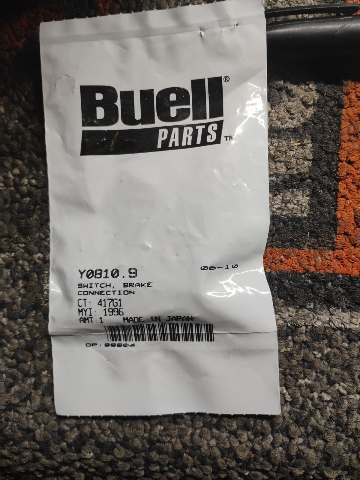Buell OEM Y0810.9 Brake Switch Connector NOS