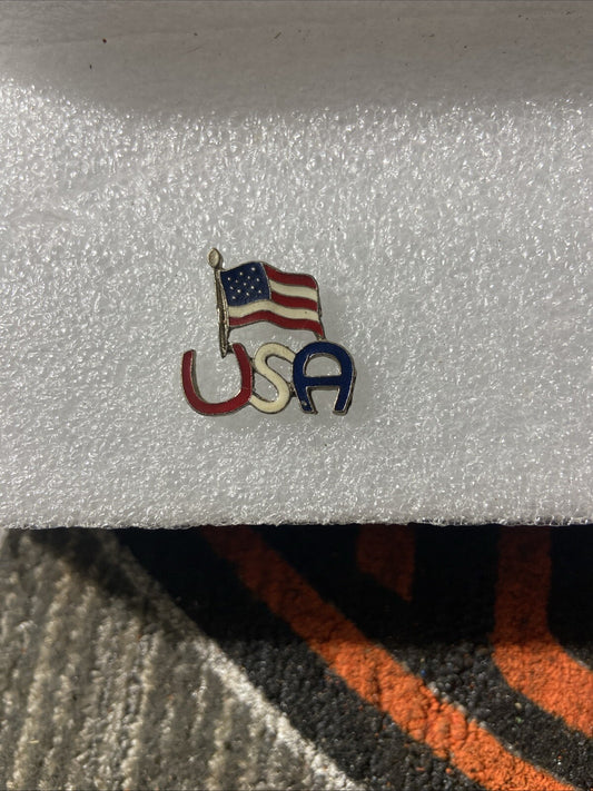 A395-VINTAGE SCATTER PIN/TAC PIN~FLAG, USA~1" WIDE