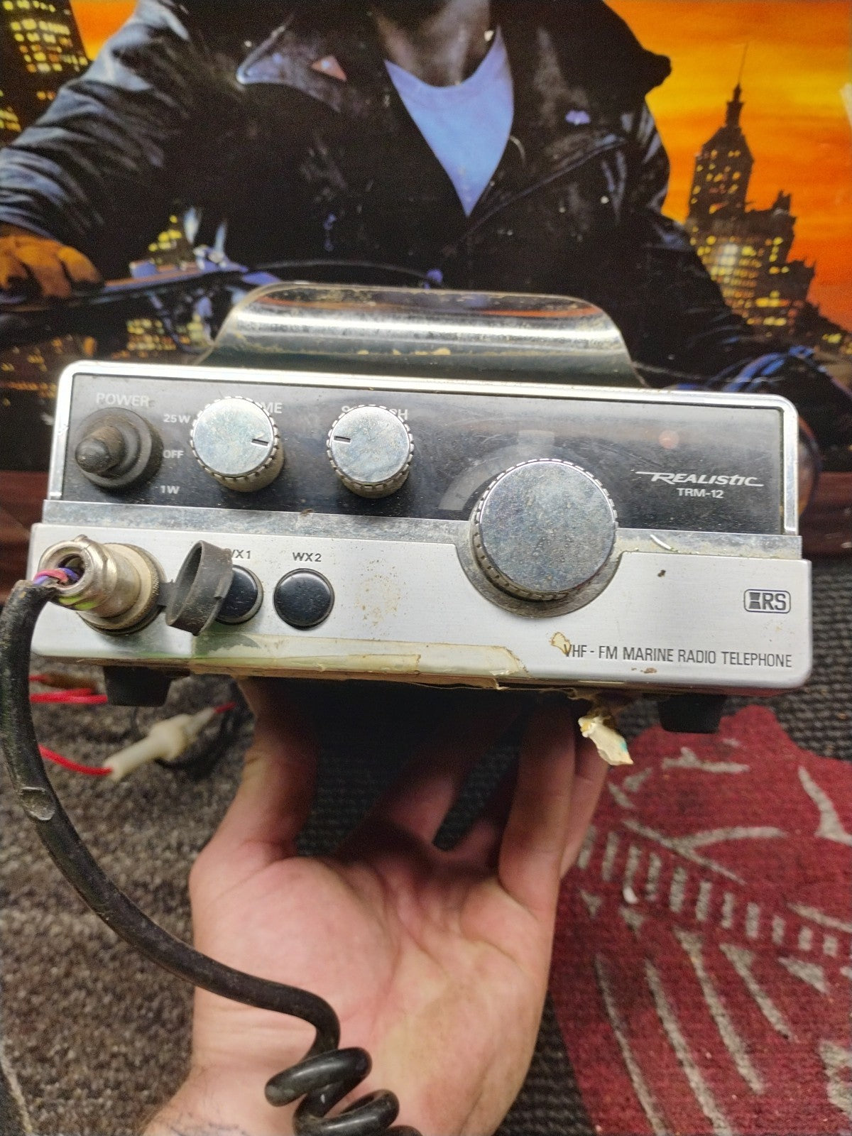 VTG Realistic TRM-12 VHF Marine Radio Telephone 25W 12 Channel 20-201(UNTESTED)