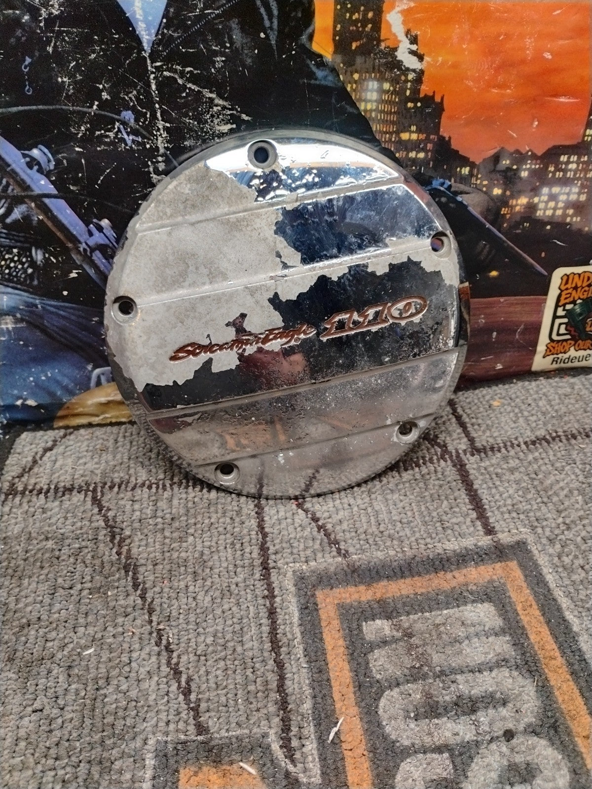 2005 Harley Electra Glide CVO Derby Clutch Cover 103 CHROME ORANGE #4058