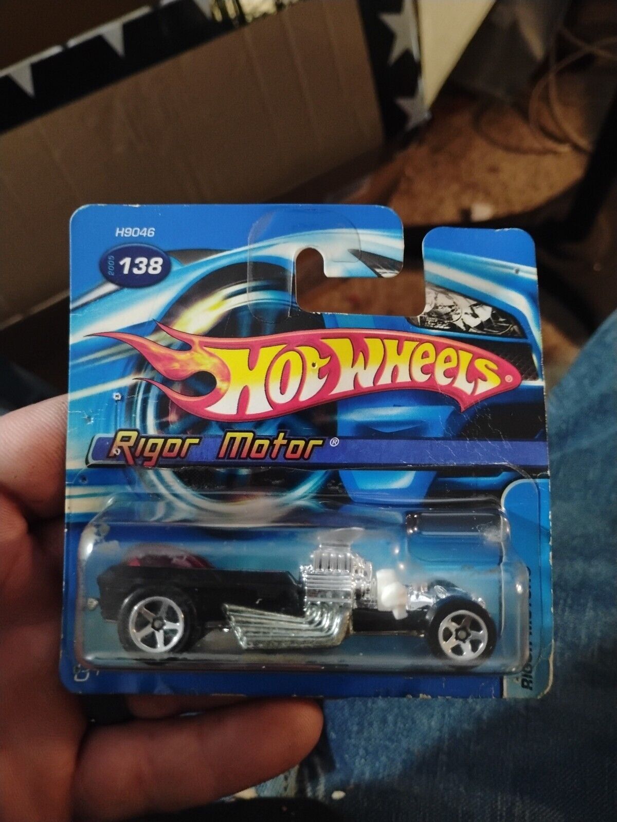 2005 Hot Wheels Rigor Motor #138 Black Short Card (Name Middle of Card)